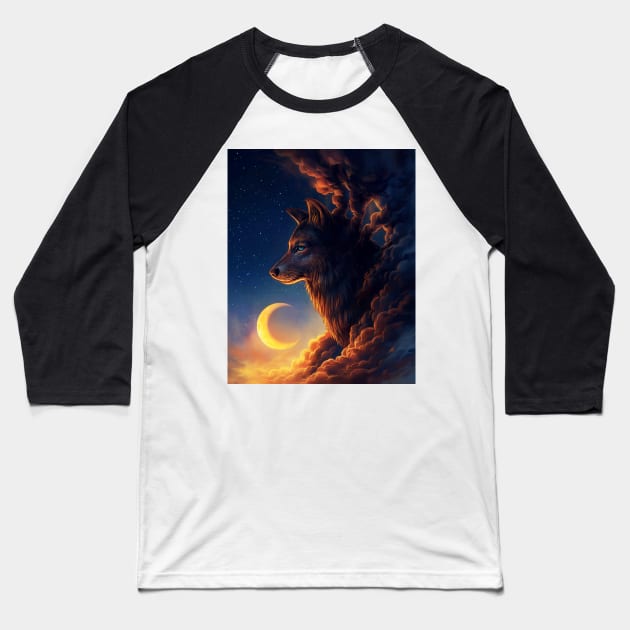 Night Guardian Baseball T-Shirt by jojoesart